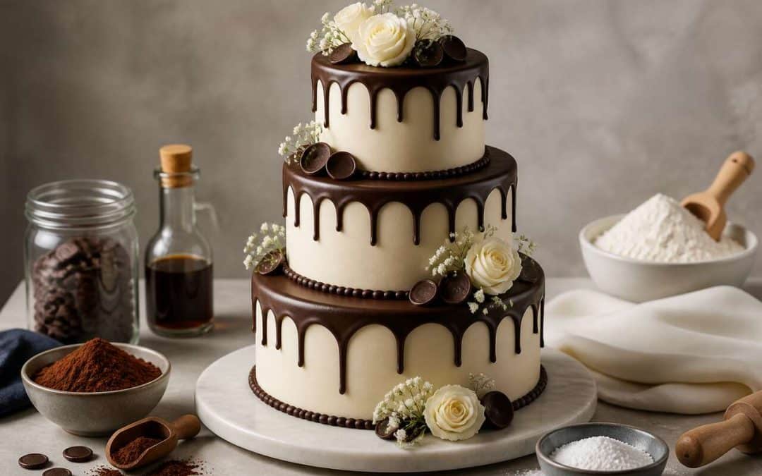 Recette de wedding cake chocolat vanille