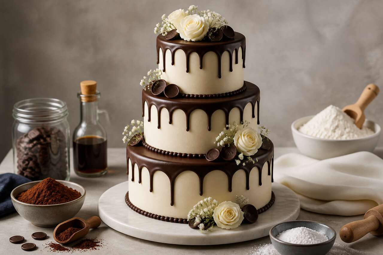 Recette de wedding cake chocolat vanille