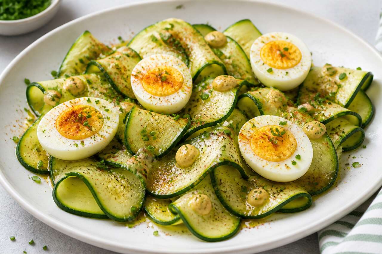 Recette de courgettes froides aux &oelig;ufs durs : simple et rafra&icirc;chissante