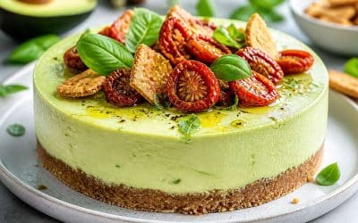 Recette de cheesecake à l&rsquo;avocat et tomate confite