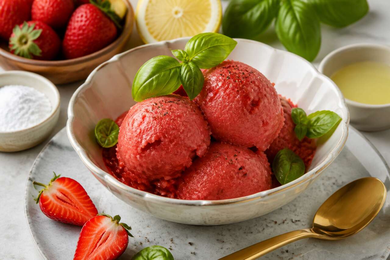 Recette facile de sorbet de fraises au Monsieur Cuisine