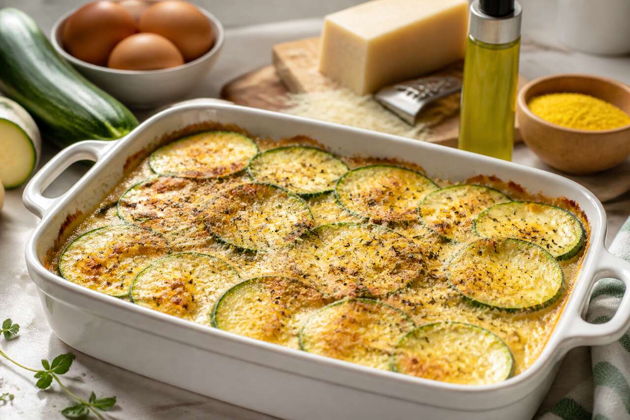 Recette l&eacute;g&egrave;re de gratin de courgettes minceur