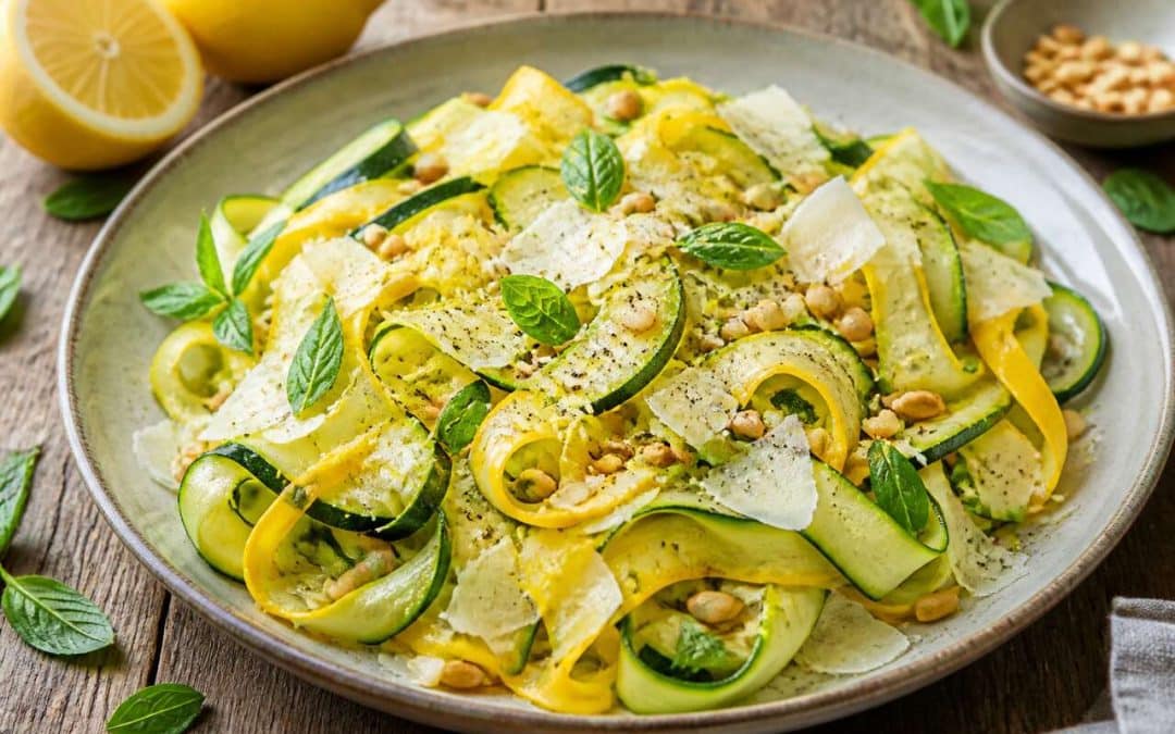 Recette facile de salade de tagliatelles de courgettes crues