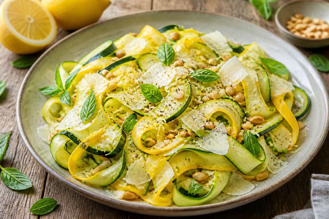 Recette facile de salade de tagliatelles de courgettes crues