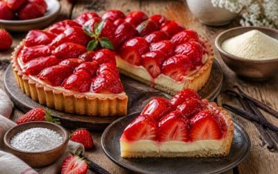 Recette de tarte aux fraises au coulis de fraise