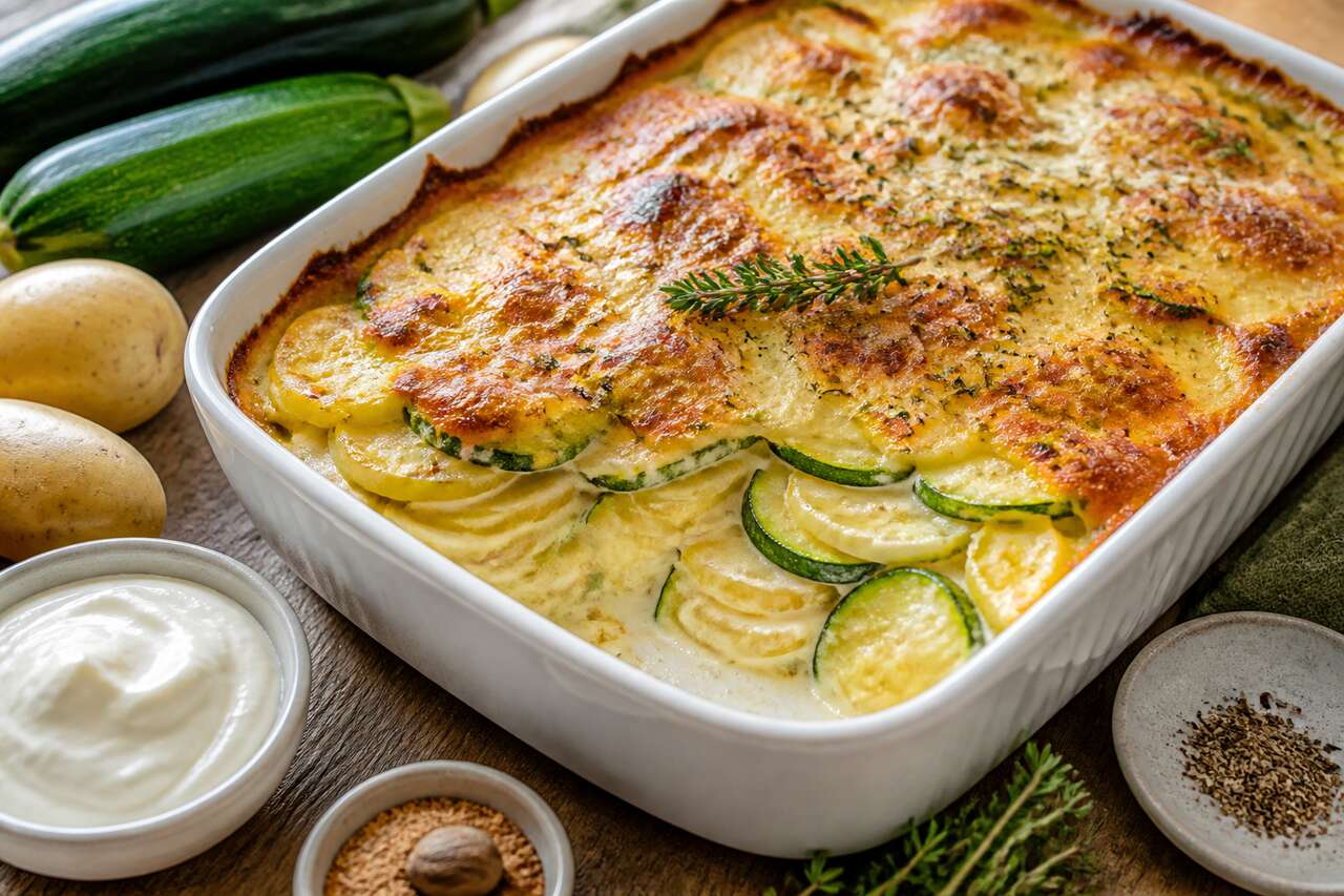 Recette facile de gratin de courgettes et pommes de terre