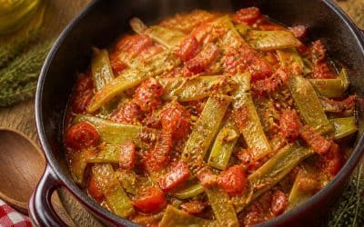 Recette de haricots plats à la tomate et au lard