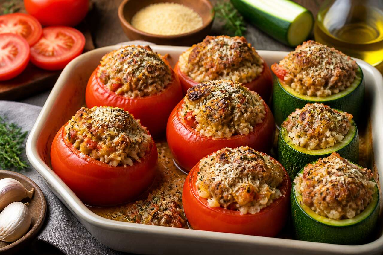 Recette facile de tomates et courgettes farcies