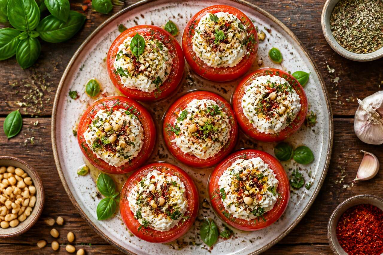 Recette de tomates farcies au ch&egrave;vre frais
