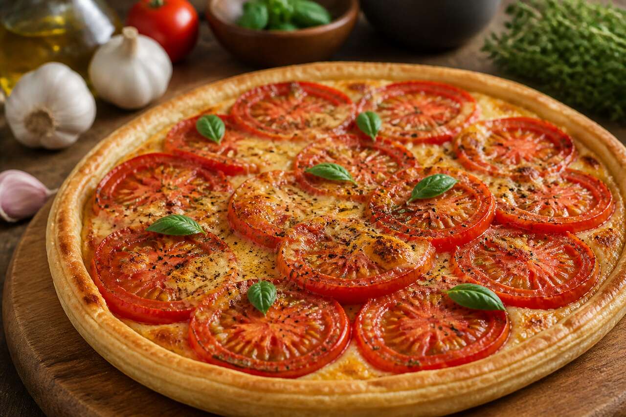 Recette de tarte &agrave; la tomate sans moutarde : simple et savoureuse