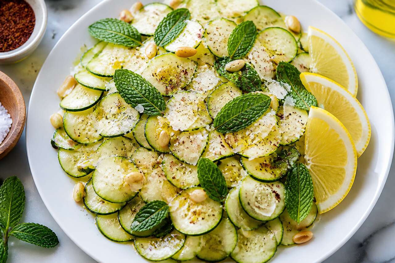 Recette facile de salade de courgettes crues &agrave; la menthe
