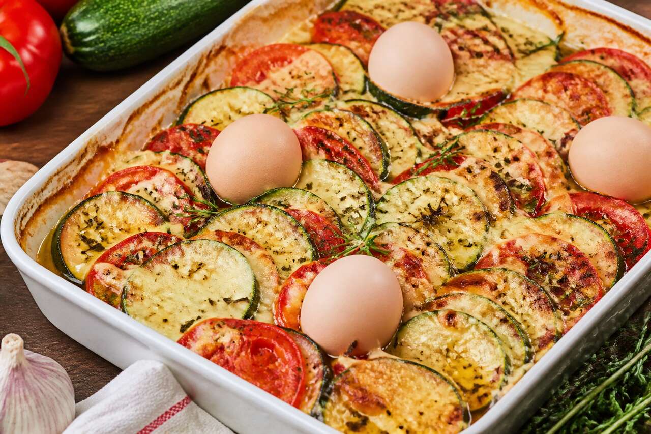 Gratin de tomates et courgettes au fromage blanc : la recette l&eacute;g&egrave;re et gourmande