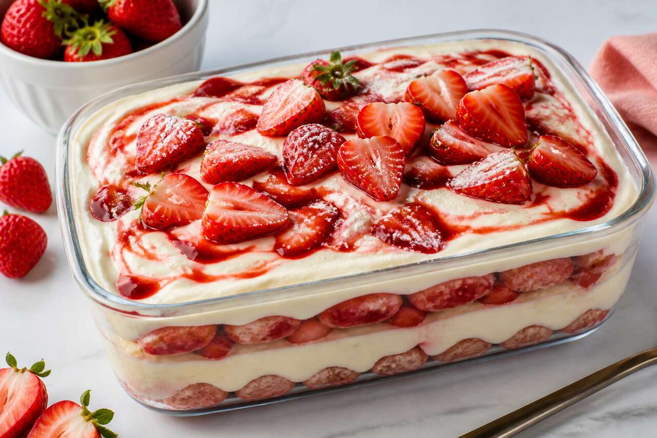 Recette du tiramisu aux fraises : un dessert frais et gourmand