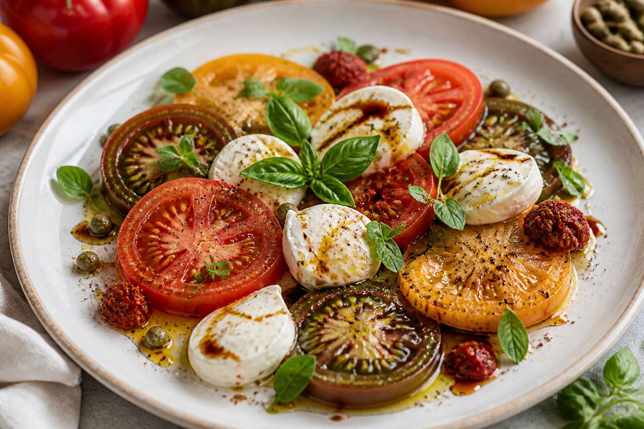 Recette de tomate mozzarella en miroir de Maël