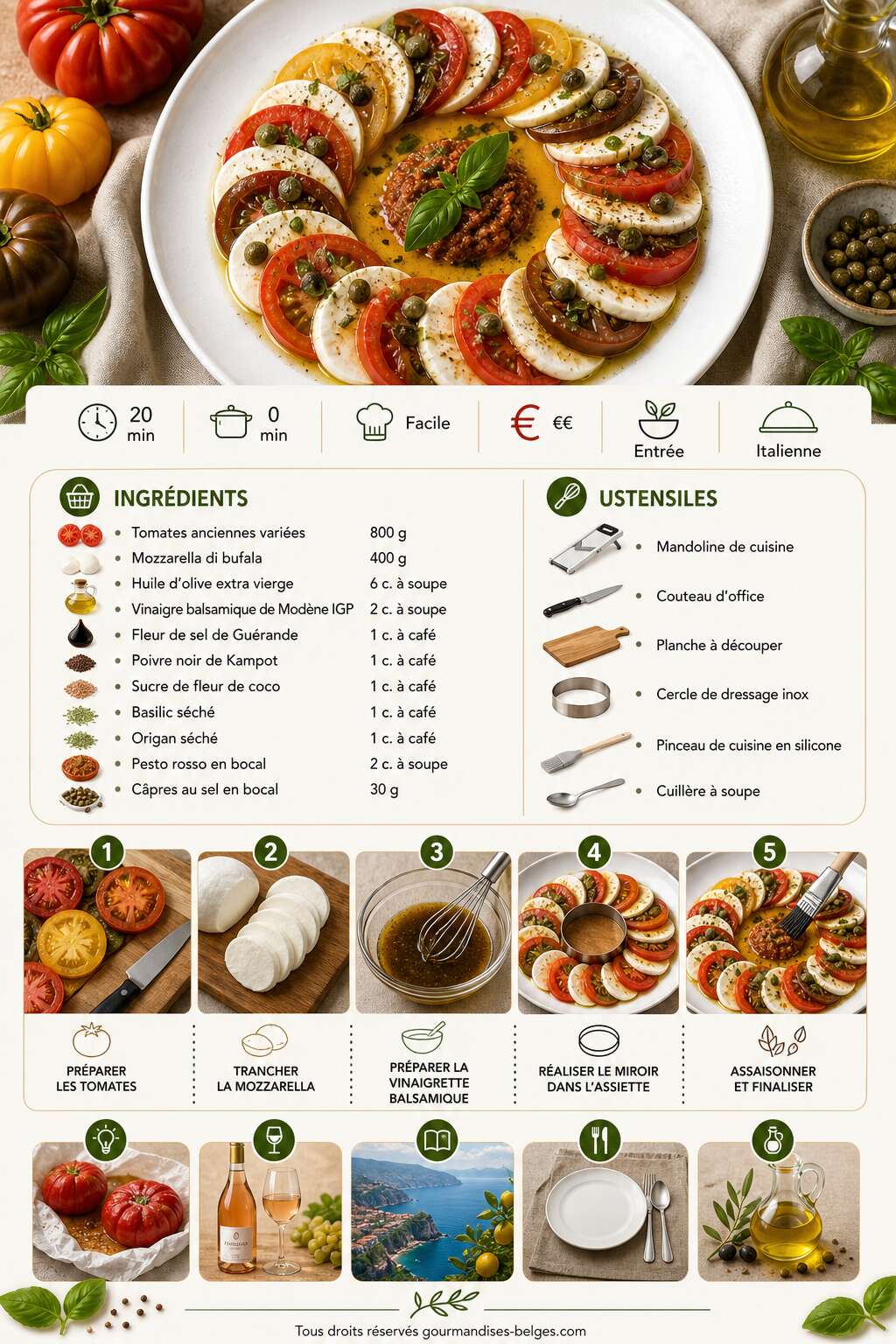 Fiche recette Recette de tomate mozzarella en miroir de Ma&euml;l