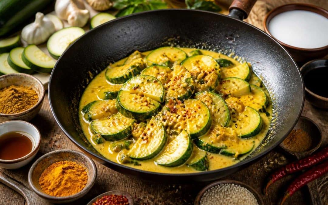 Recette facile de wok de courgettes au curry