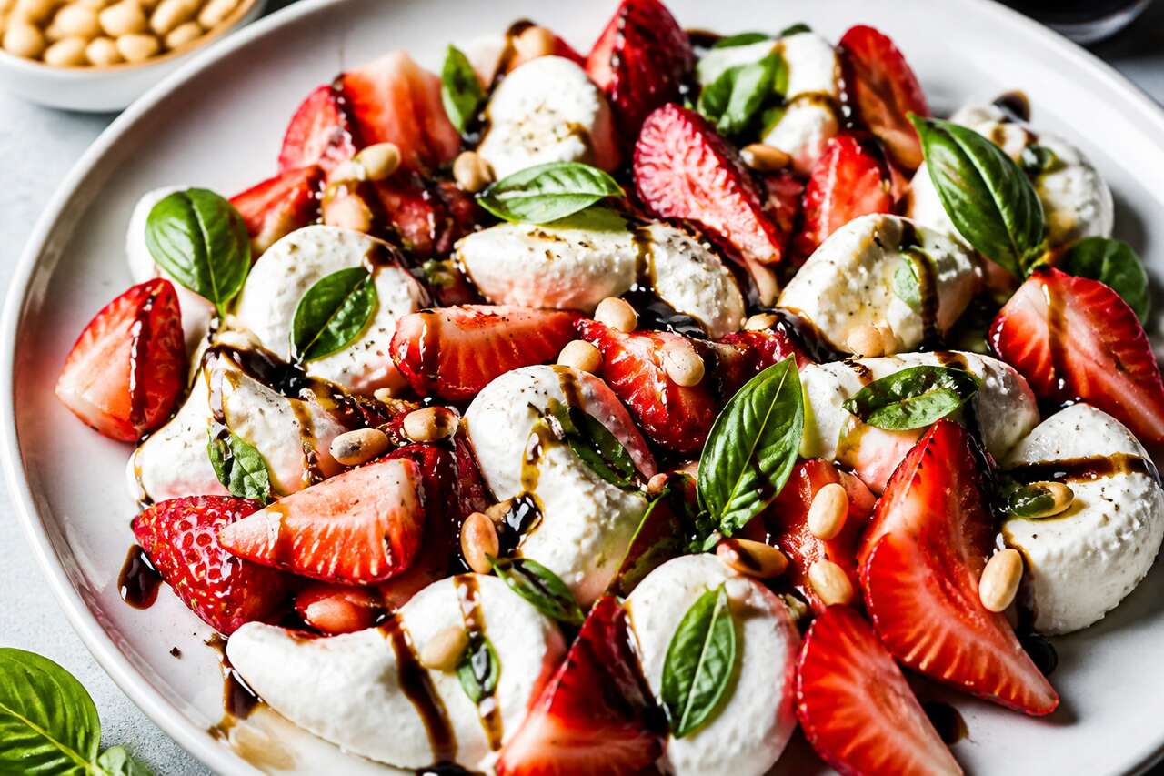 Salade de fraises à la mozzarella et au balsamique : la recette fraîche et gourmande