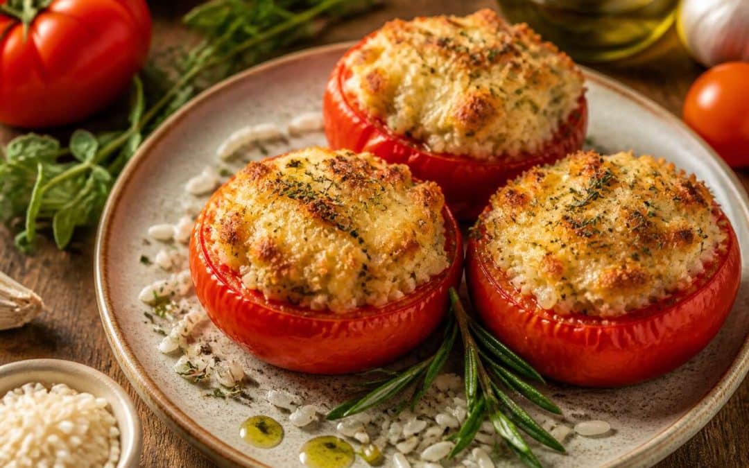 Recette de tomates farcies au riz et aux fromages