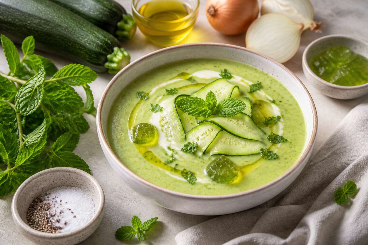 Recette de soupe de courgettes et menthe fra&icirc;che