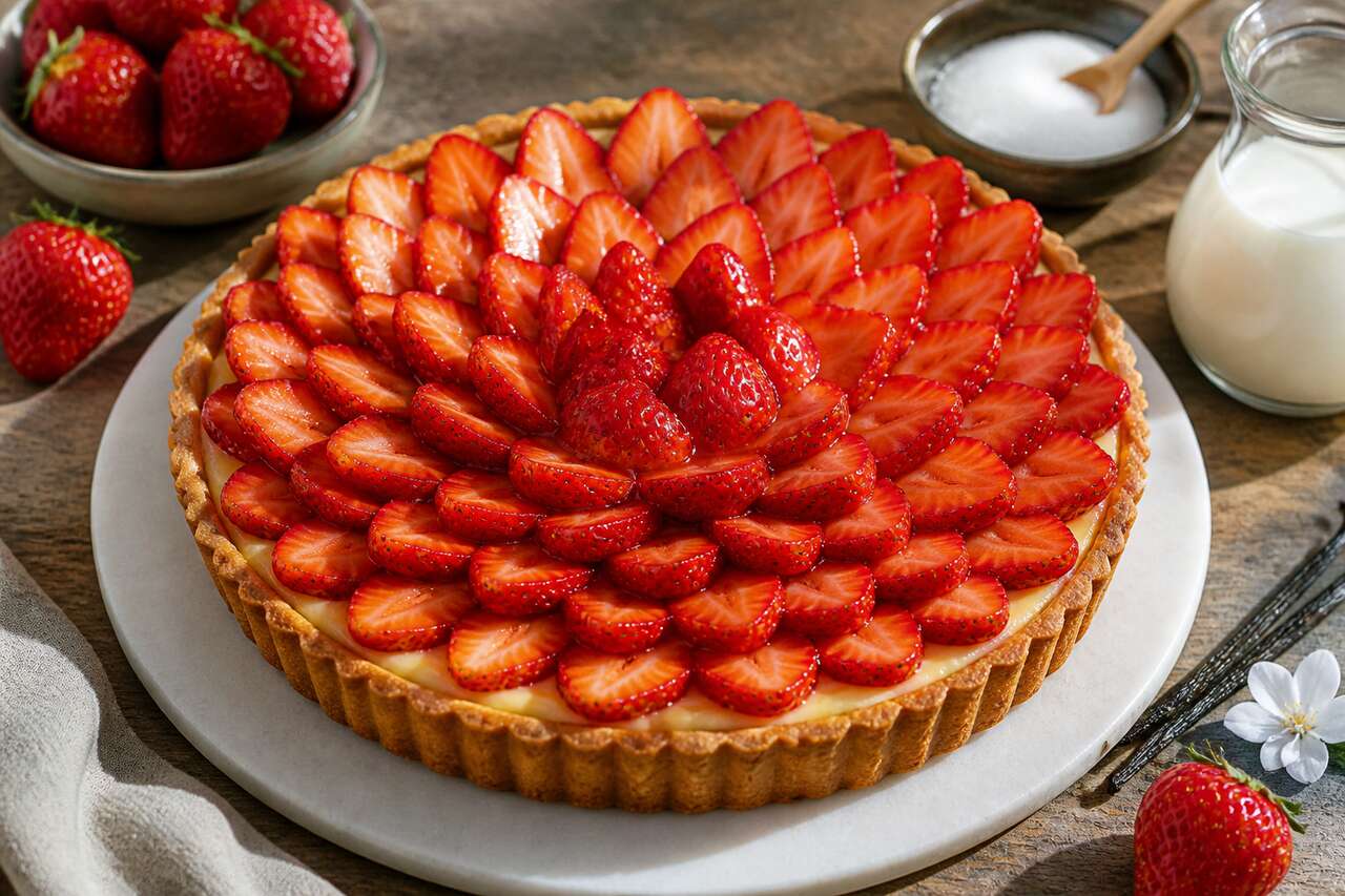 Recette de tarte aux fraises facile et rapide