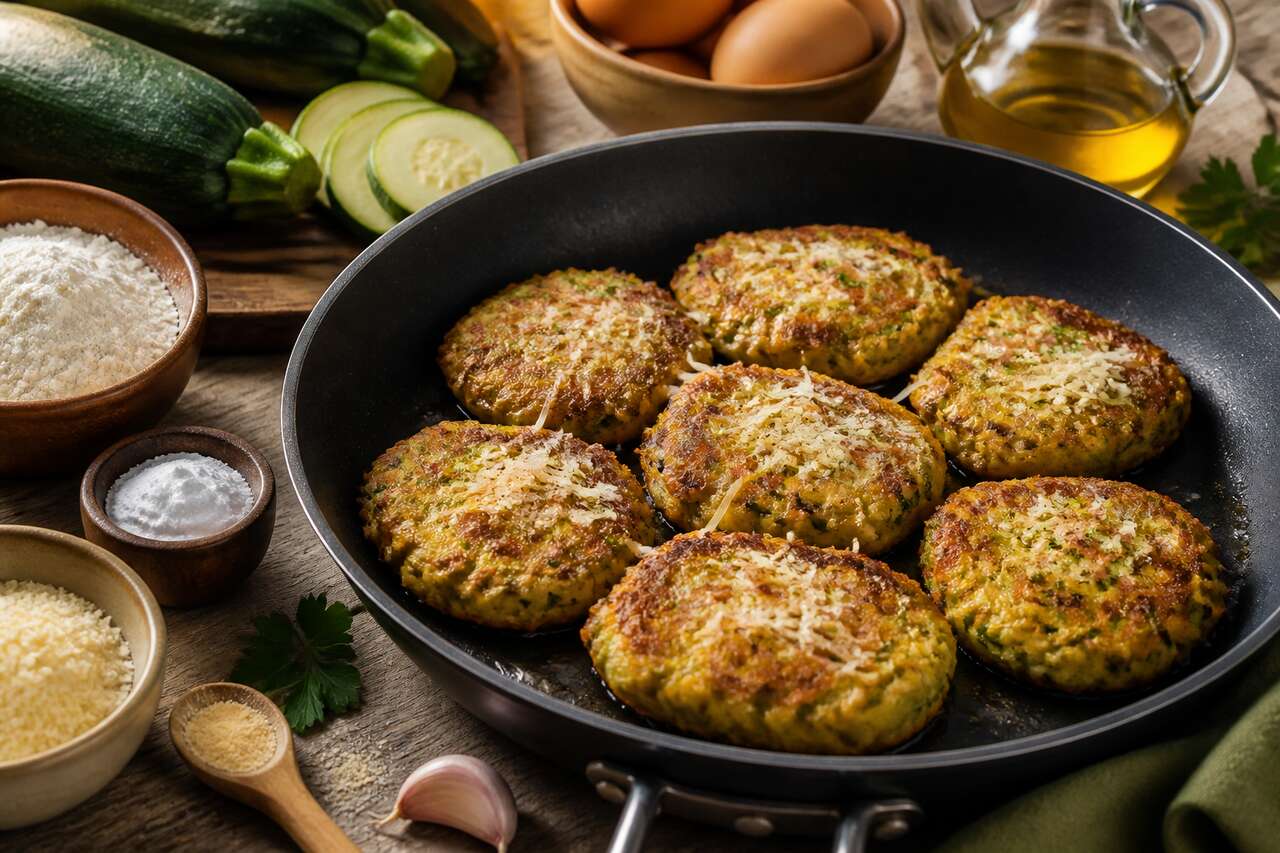 Recette facile de beignets de courgettes &agrave; la po&ecirc;le