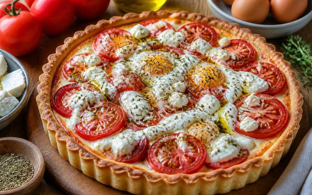 Recette de tarte à la tomate et au Salakis : simple et savoureuse