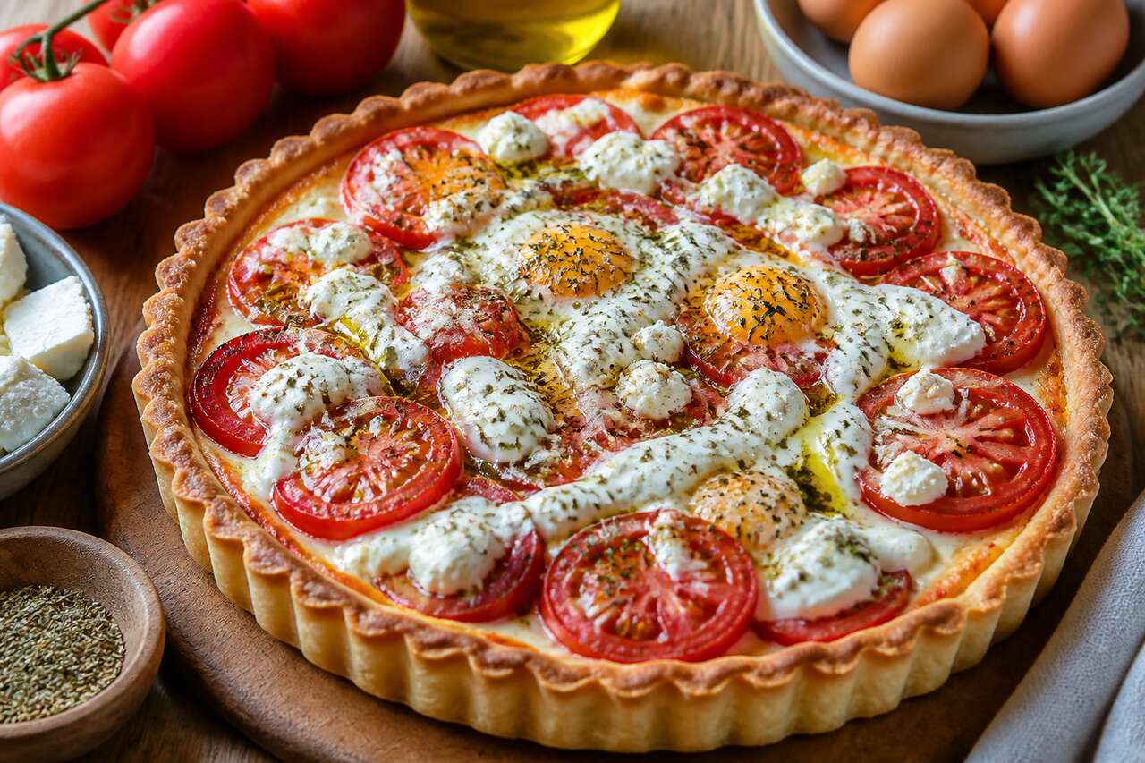 Recette de tarte &agrave; la tomate et au Salakis : simple et savoureuse