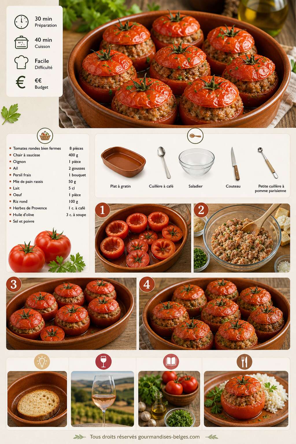 Fiche recette La meilleure recette de tomates farcies maison