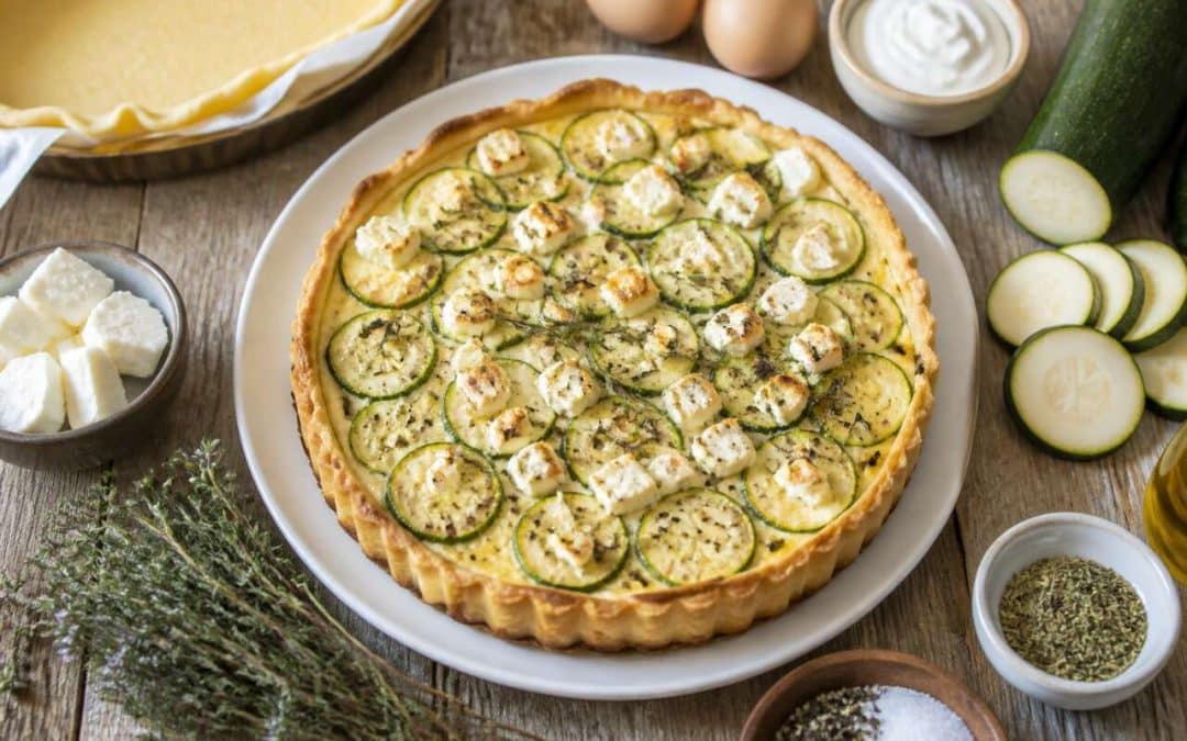 Tarte légère aux courgettes et au chèvre à l'airfryer : recette facile