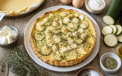 Tarte légère aux courgettes et au chèvre à l’airfryer : recette facile