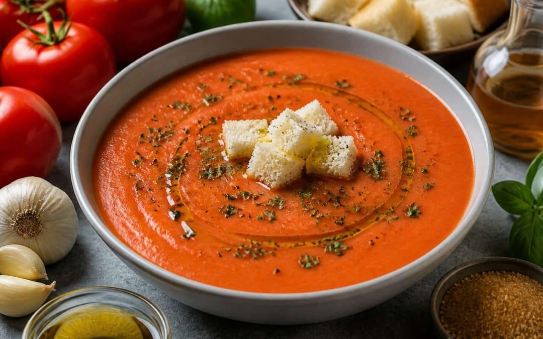 Recette de soupe froide de tomates rôties maison à congeler