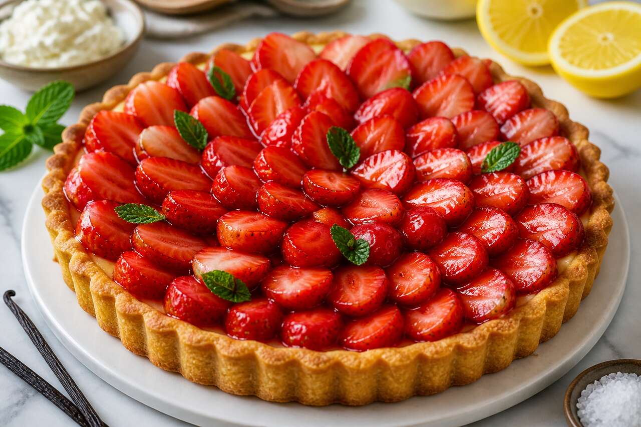 Recette de tarte aux fraises sans sucre ajouté