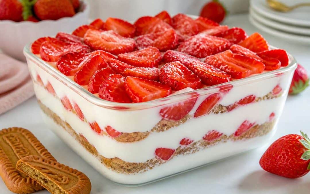 Recette du tiramisu léger aux fraises et spéculoos