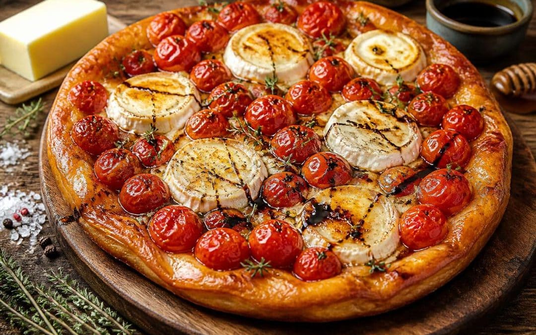 Recette de tarte tatin aux tomates cerises et chèvre