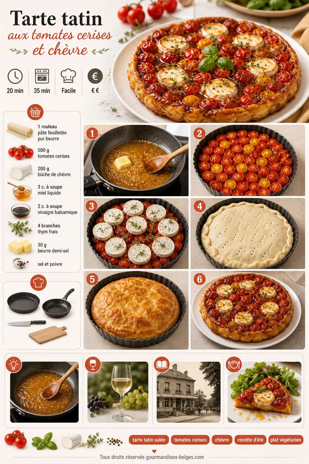 Fiche recette Recette de tarte tatin aux tomates cerises et ch&egrave;vre