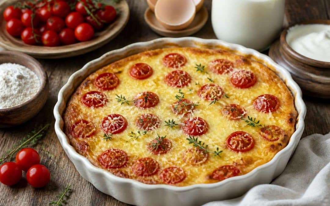 Recette de clafoutis salé aux tomates cerises à congeler