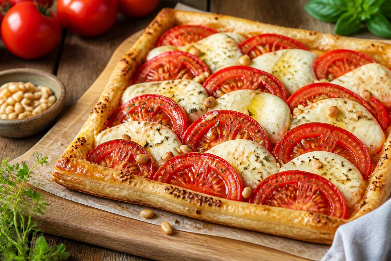 Recette de tarte tomate mozzarella facile et gourmande