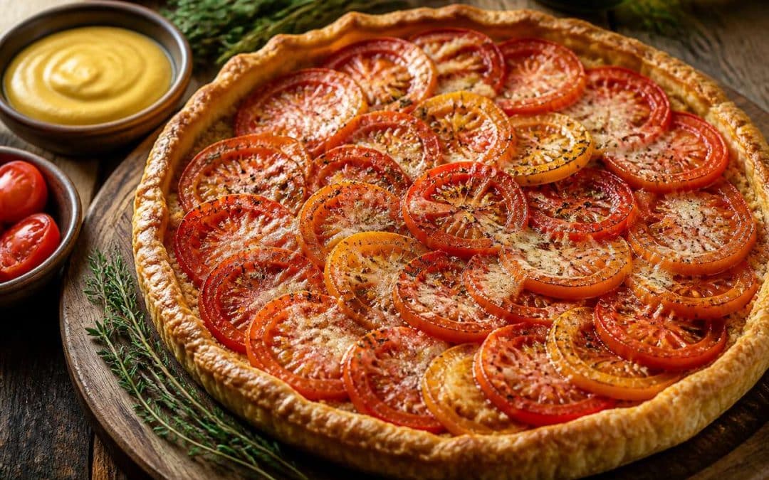 Recette facile de tarte à la tomate et à la moutarde