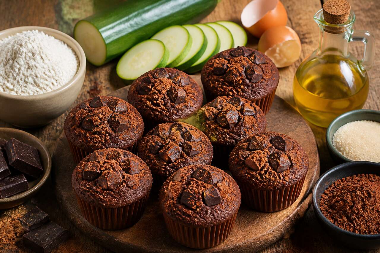 Recette de muffins au chocolat et aux courgettes