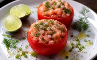 Recette de ballotines de tomates farcies au tartare de saumon