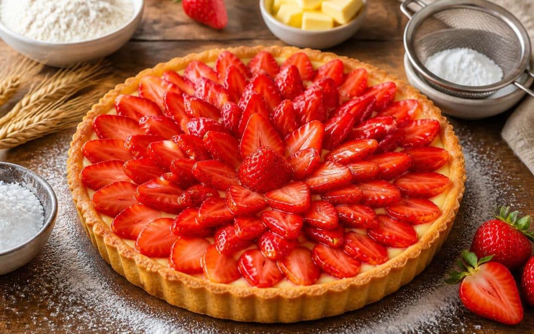 Recette de tarte aux fraises à la pâte brisée