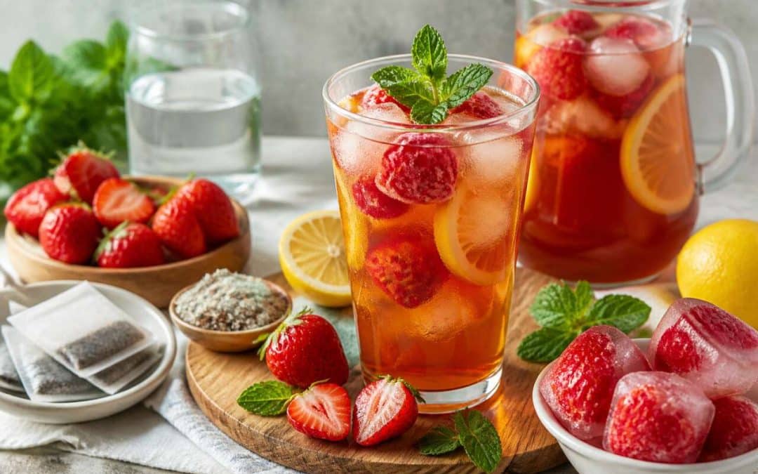 Recette de thé glacé aux fraises facile et rafraîchissant