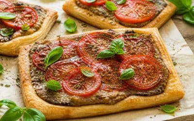 Recette de tartes fines aux tomates et au caviar d’aubergine