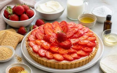 Recette de tarte aux fraises sans cuisson au Monsieur Cuisine