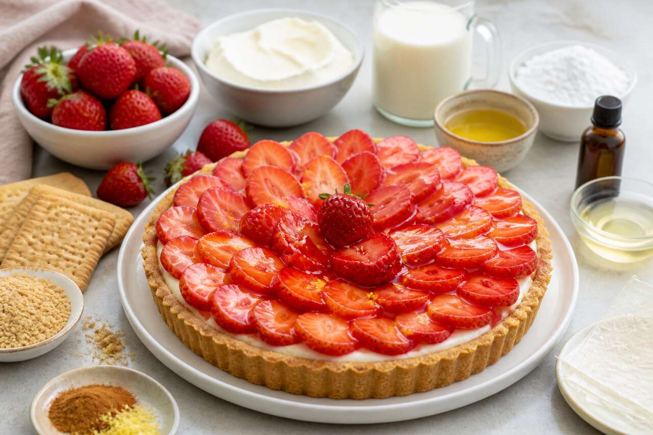 Recette de tarte aux fraises sans cuisson au Monsieur Cuisine