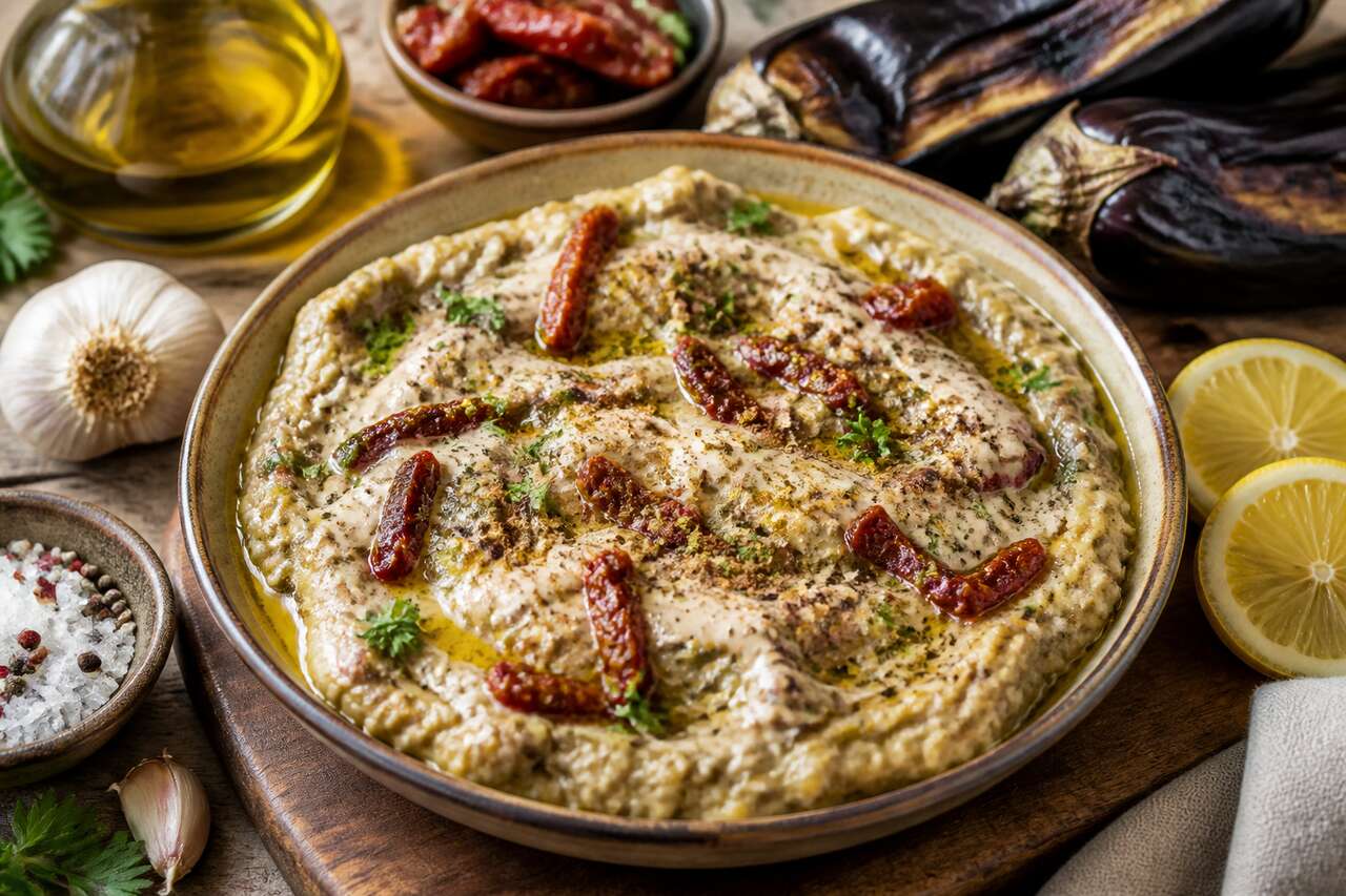 Recette facile de tartinade d'aubergines et tomates séchées