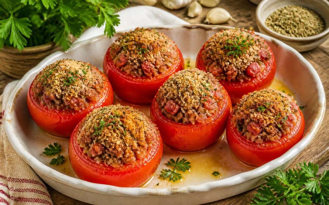 Recette de tomates farcies charcutières : simple et savoureuse