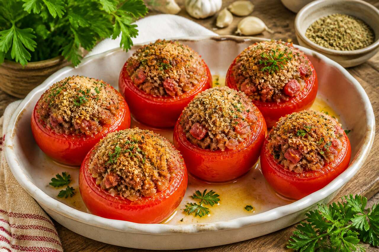 Recette de tomates farcies charcutières : simple et savoureuse
