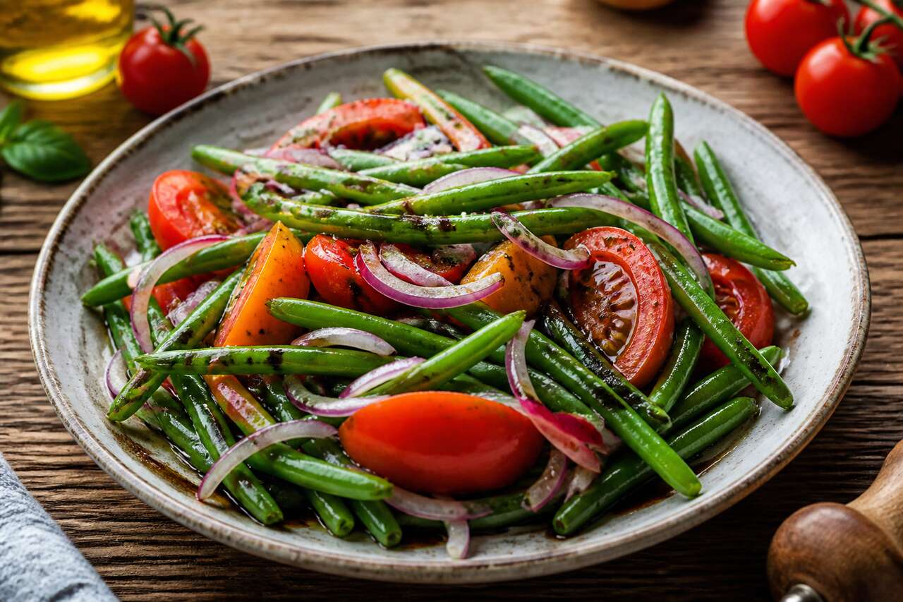 Recette facile de salade de haricots verts et tomates