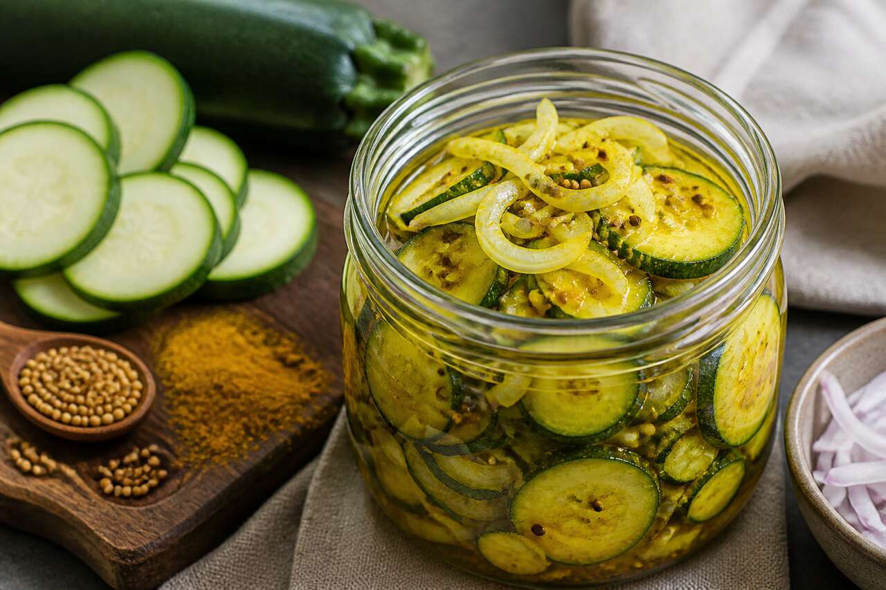 Recette facile de pickles de courgettes au curry